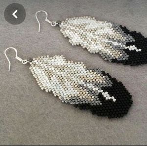 Flat Beaded Earrings